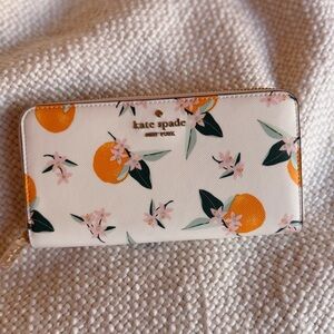 Kate Spade Orange Floral Key Wallet